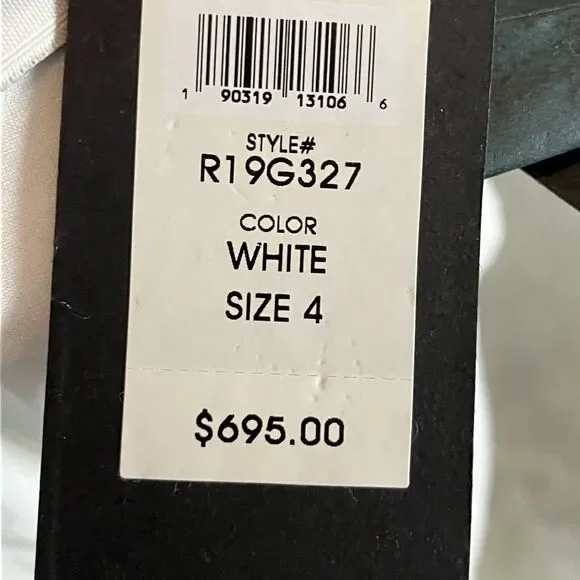 Rachel Zoe Dress Womens 4 White Sequin Maxi Gown Open Back Embellished Outline‎